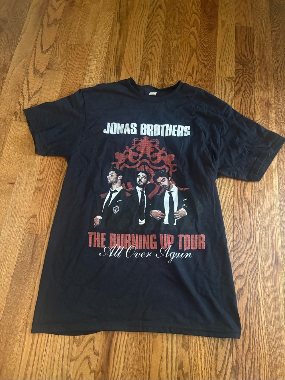 Jonas Brothers Black 'The Burning Up Tour' Graphic Tee